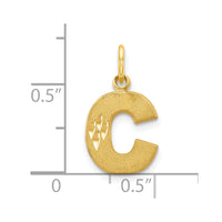 10K Satin Diamond-cut Initial C Charm-10C768C