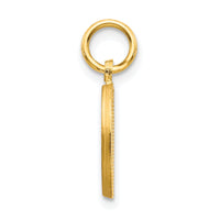 10K Satin Diamond-cut Initial D Charm-10C768D