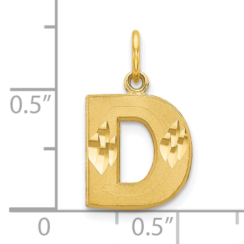 10K Satin Diamond-cut Initial D Charm-10C768D