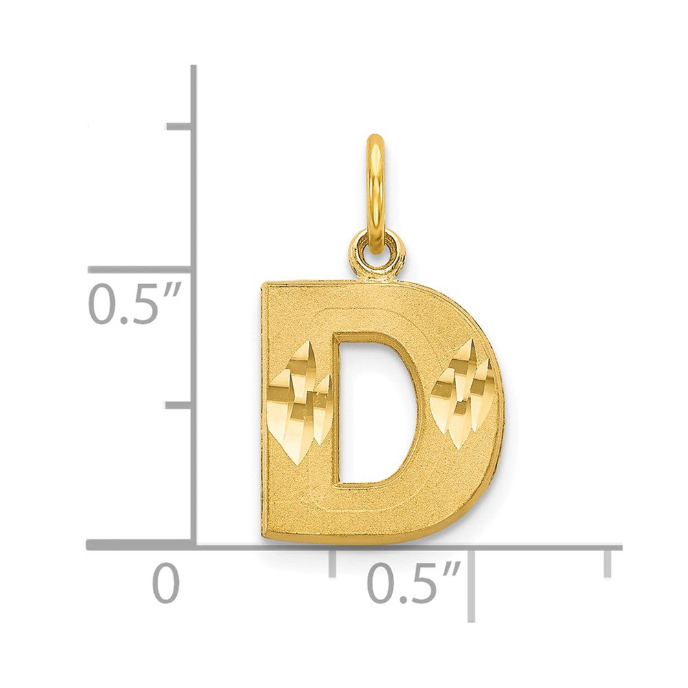 10K Satin Diamond-cut Initial D Charm-10C768D