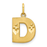 10K Satin Diamond-cut Initial D Charm-10C768D