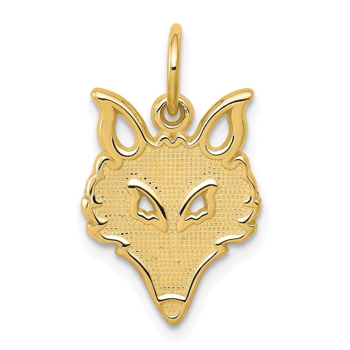 10k Solid Flat Back Small Fox Head Charm-10C783