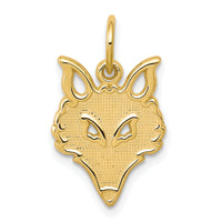 10k Solid Flat Back Small Fox Head Charm-10C783