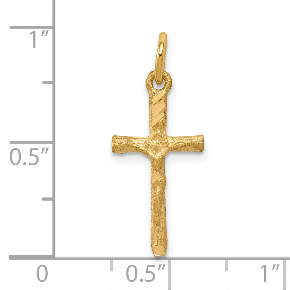 10k Solid Satin Polished Cross Charm-10C79