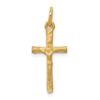 10k Solid Satin Polished Cross Charm-10C79