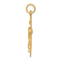 10k Solid Polished Crucifix Pendant-10C80
