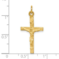 10k Solid Polished Crucifix Pendant-10C80