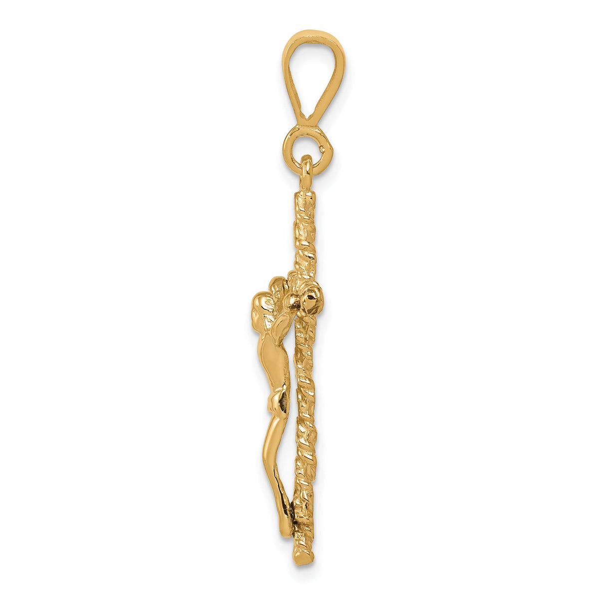 10k Solid Polished Crucifix Pendant-10C81