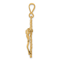 10k Solid Polished Crucifix Pendant-10C81