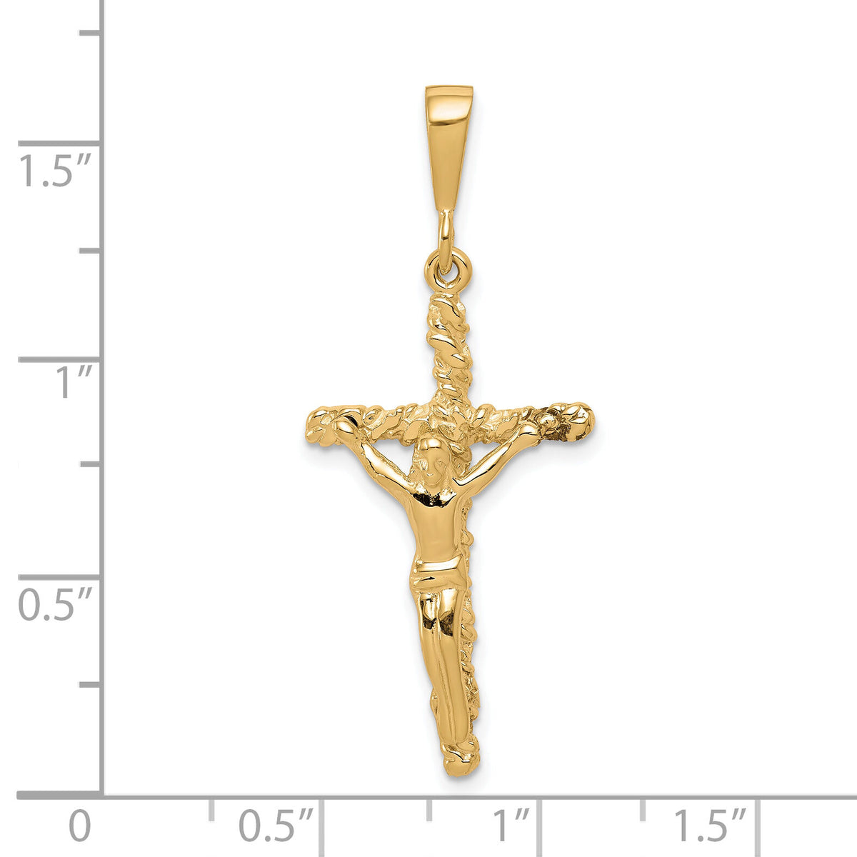 10k Solid Polished Crucifix Pendant-10C81