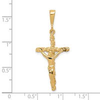 10k Solid Polished Crucifix Pendant-10C81