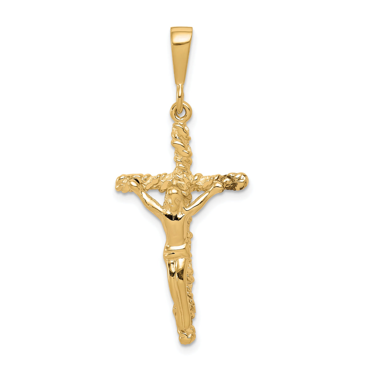 10k Solid Polished Crucifix Pendant-10C81