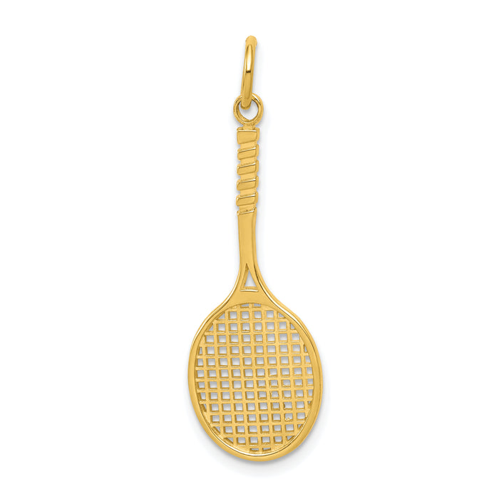 10K Tennis Racquet Charm-10C855