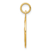 10k Solid Satin Polished Baptism Disc Pendant-10C86