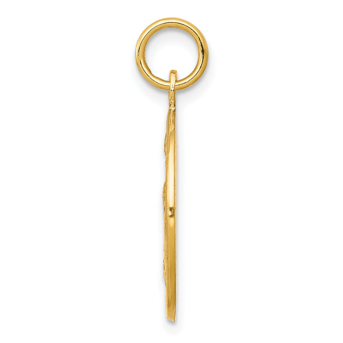 10k Solid Satin Polished Baptism Disc Pendant-10C86