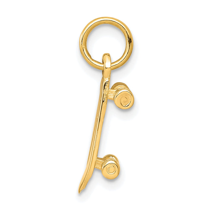 10K Solid 3-D Skateboard Charm-10C867