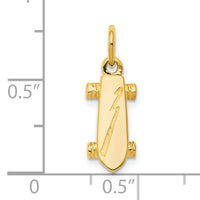 10K Solid 3-D Skateboard Charm-10C867