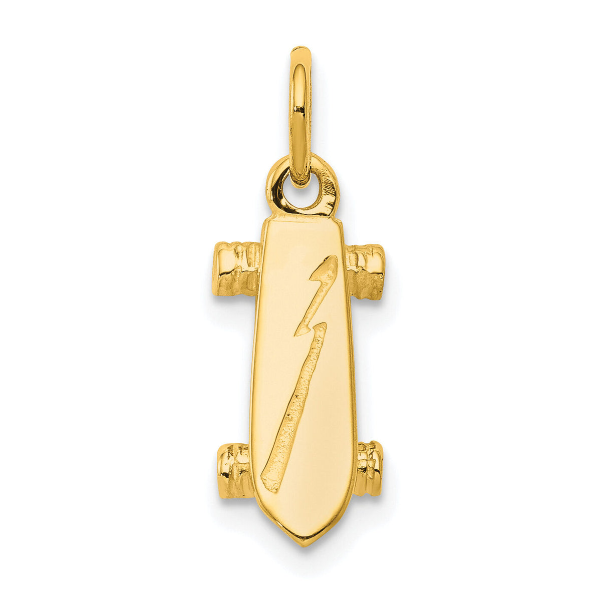 10K Solid 3-D Skateboard Charm-10C867