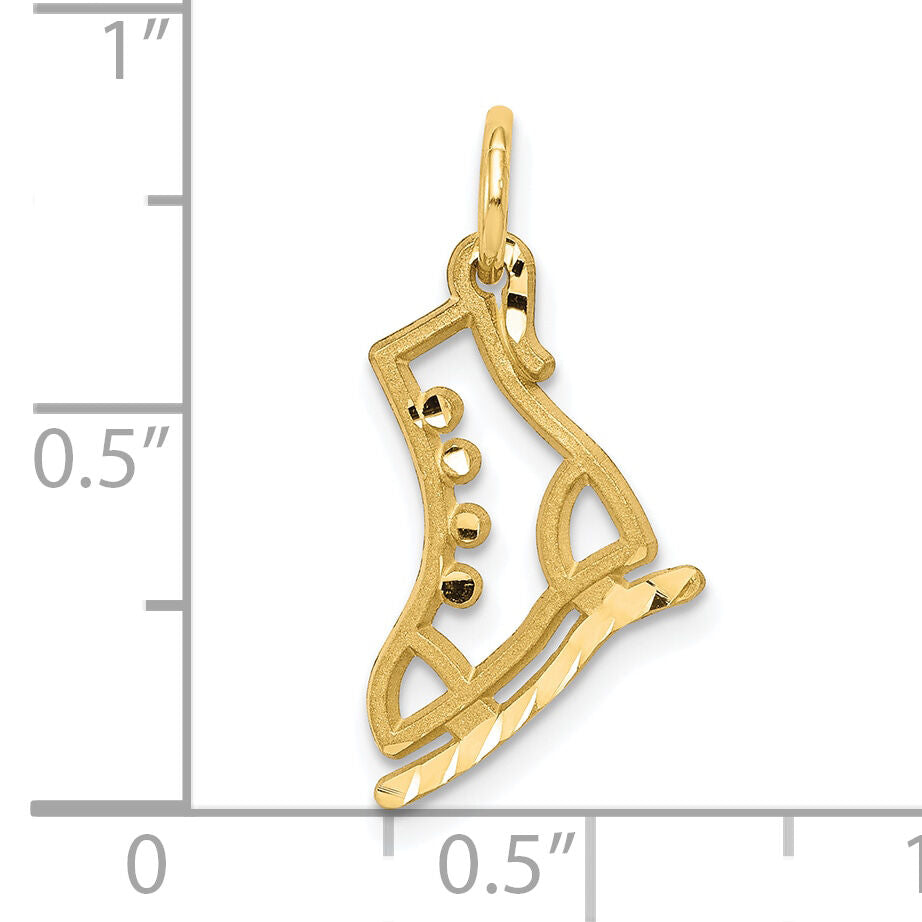 10k Diamond-cut Ice Skate Charm-10C870