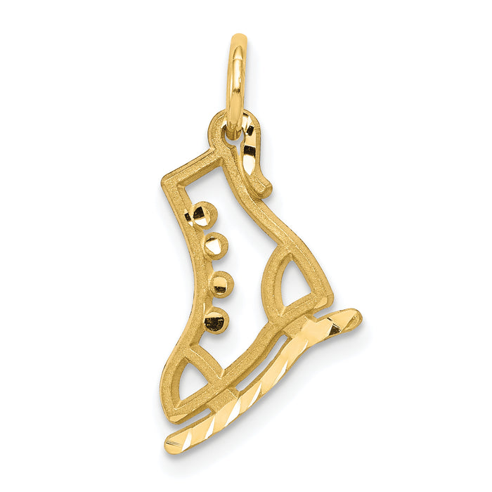 10k Diamond-cut Ice Skate Charm-10C870