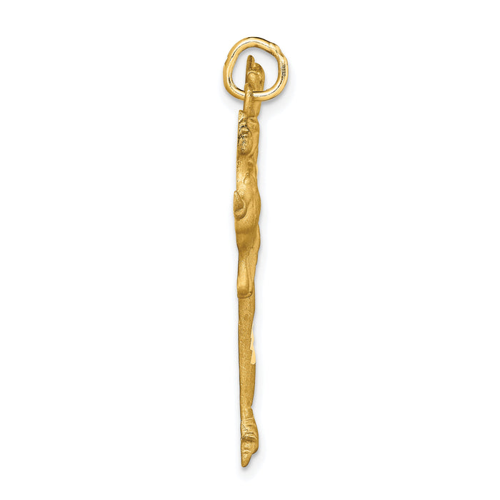 10k Solid Diamond-cut Figure Skater Charm-10C872
