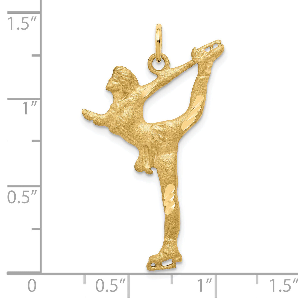 10k Solid Diamond-cut Figure Skater Charm-10C872