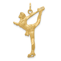 10k Solid Diamond-cut Figure Skater Charm-10C872