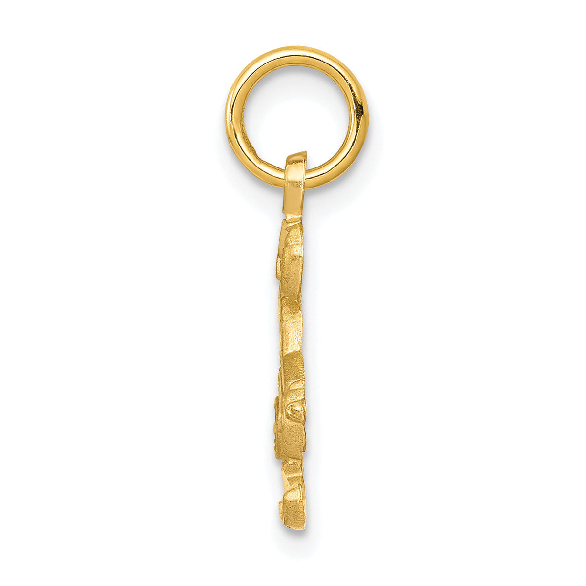 10k Diamond-cut Skier Charm-10C875