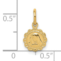 10k Solid Satin Polished Our Lady of Sorrows Disc Pendant-10C88