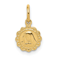 10k Solid Satin Polished Our Lady of Sorrows Disc Pendant-10C88