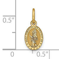 10k Solid Satin Polished St. Christopher Pendant-10C89