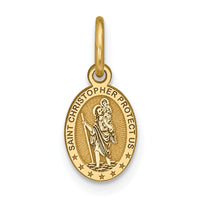 10k Solid Satin Polished St. Christopher Pendant-10C89