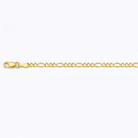 14K 2.5MM YELLOW GOLD SOLID FIGARO 24" CHAIN NECKLACE (AVAILABLE IN LENGTHS 7" - 30")