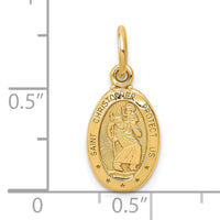 10k Solid Satin Polished St. Christopher Pendant-10C90