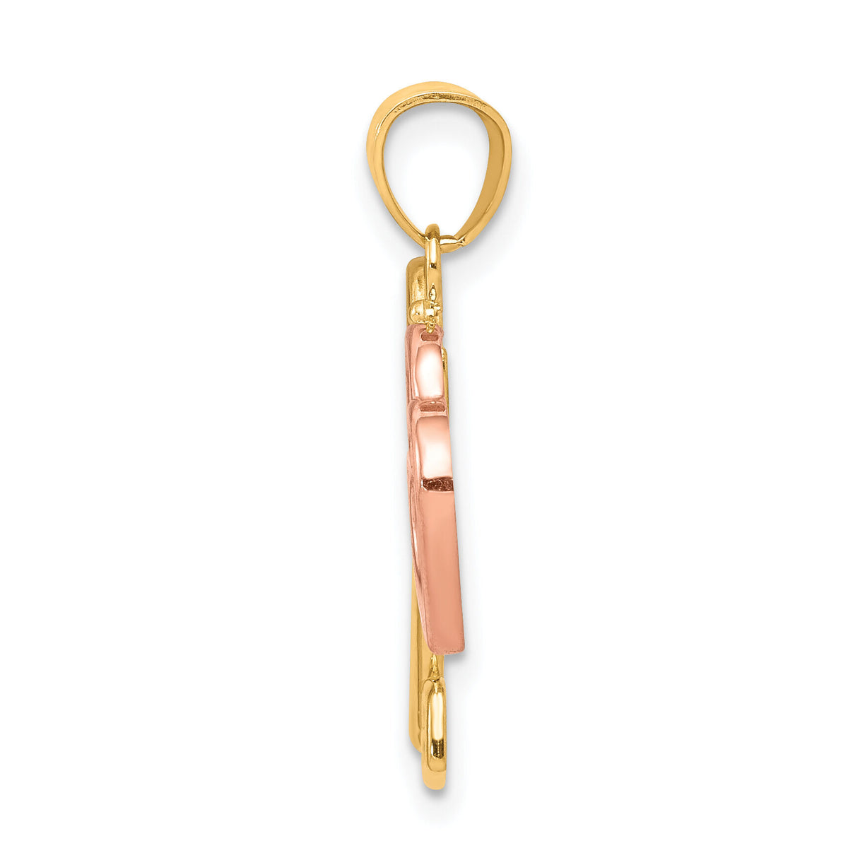 10K Two-Tone Heart and Key Charm-10C903