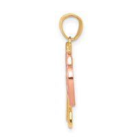 10K Two-Tone Heart and Key Charm-10C903
