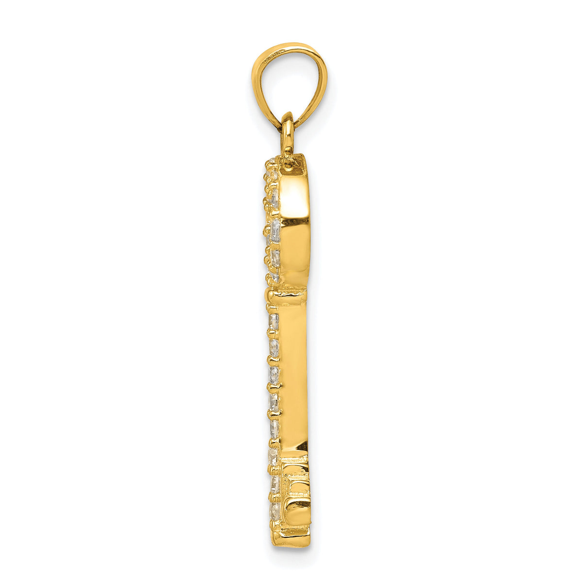 10k CZ Key Pendant-10C906