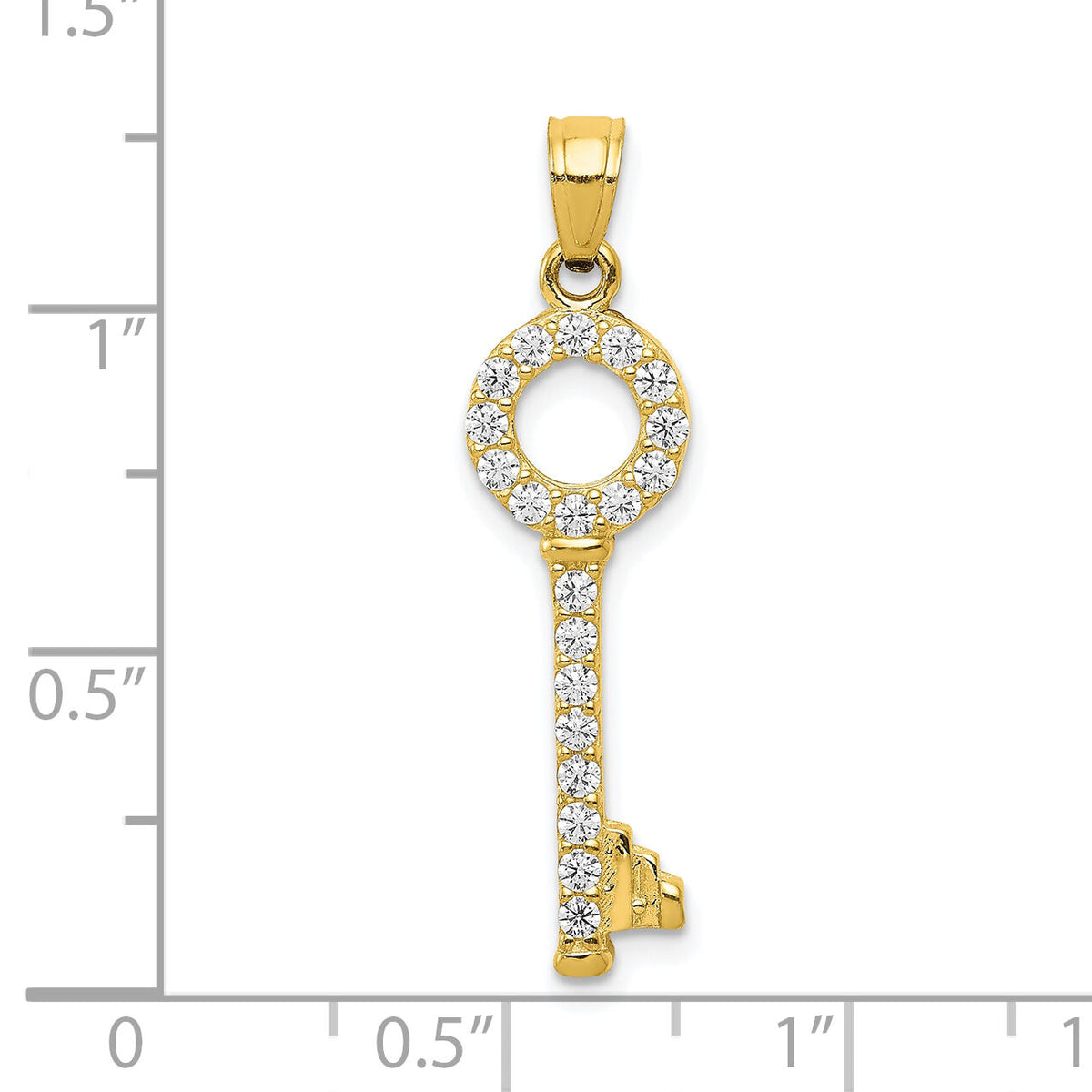 10k CZ Key Pendant-10C906