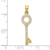 10k CZ Key Pendant-10C906