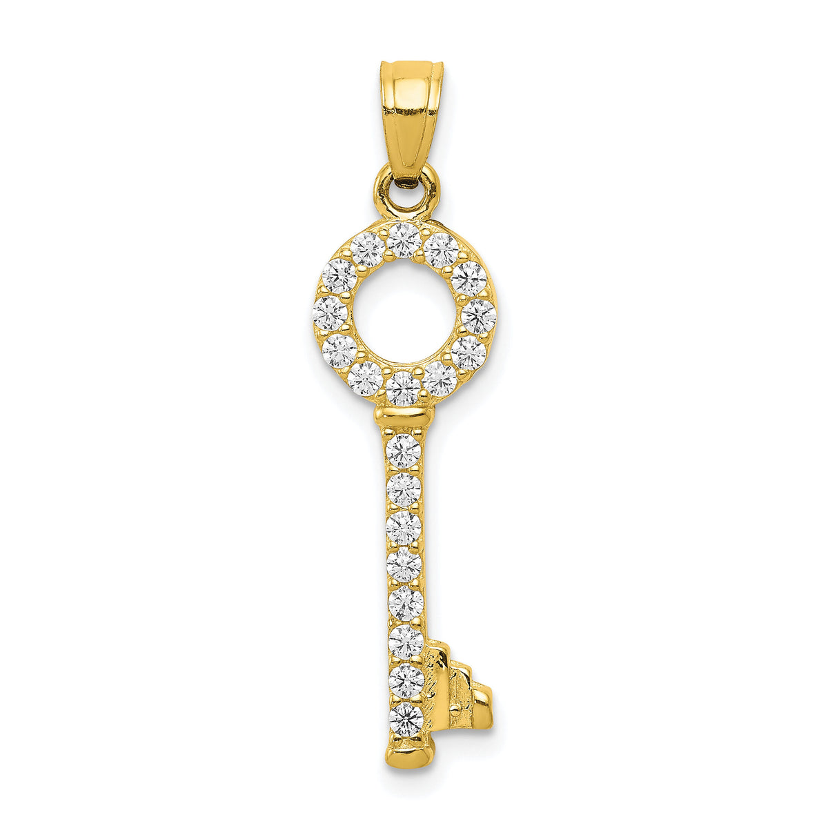 10k CZ Key Pendant-10C906