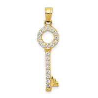 10k CZ Key Pendant-10C906