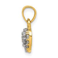 10k CZ Cluster Heart Charm-10C913