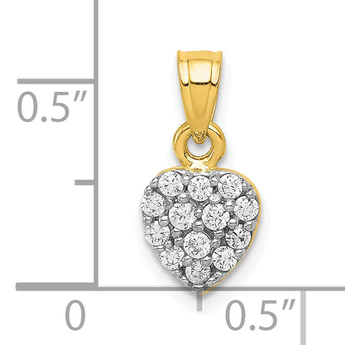 10k CZ Cluster Heart Charm-10C913