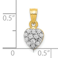 10k CZ Cluster Heart Charm-10C913