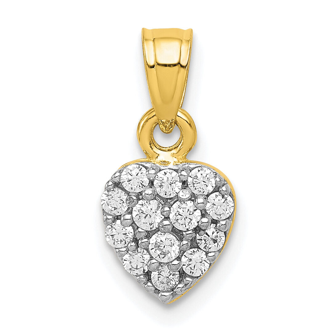 10k CZ Cluster Heart Charm-10C913