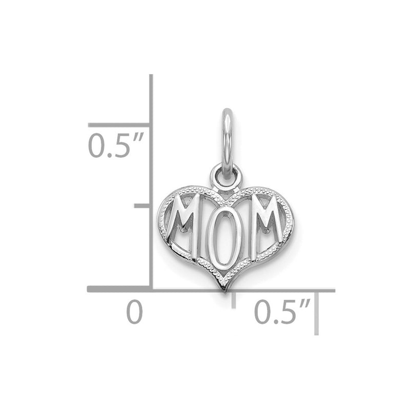 10K White Gold Mom Charm-10C91W