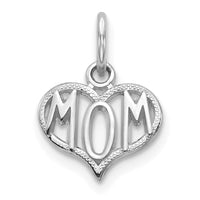 10K White Gold Mom Charm-10C91W