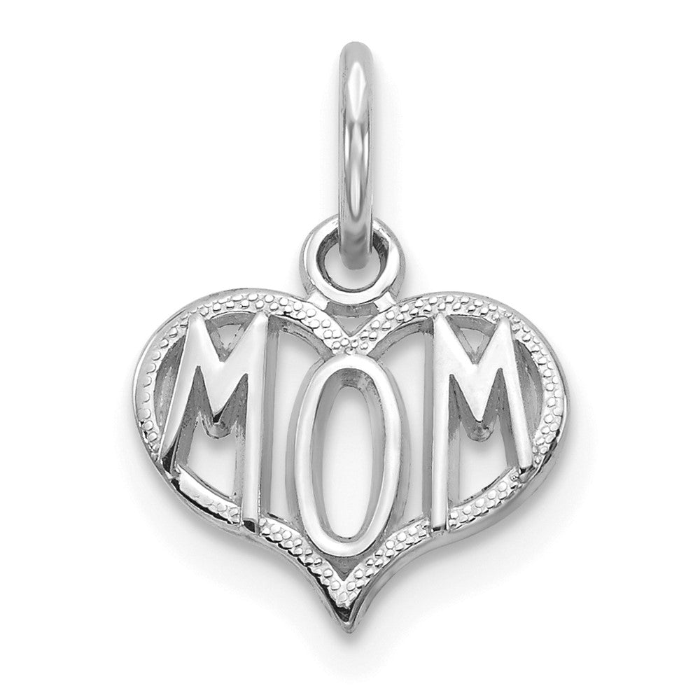 10K White Gold Mom Charm-10C91W