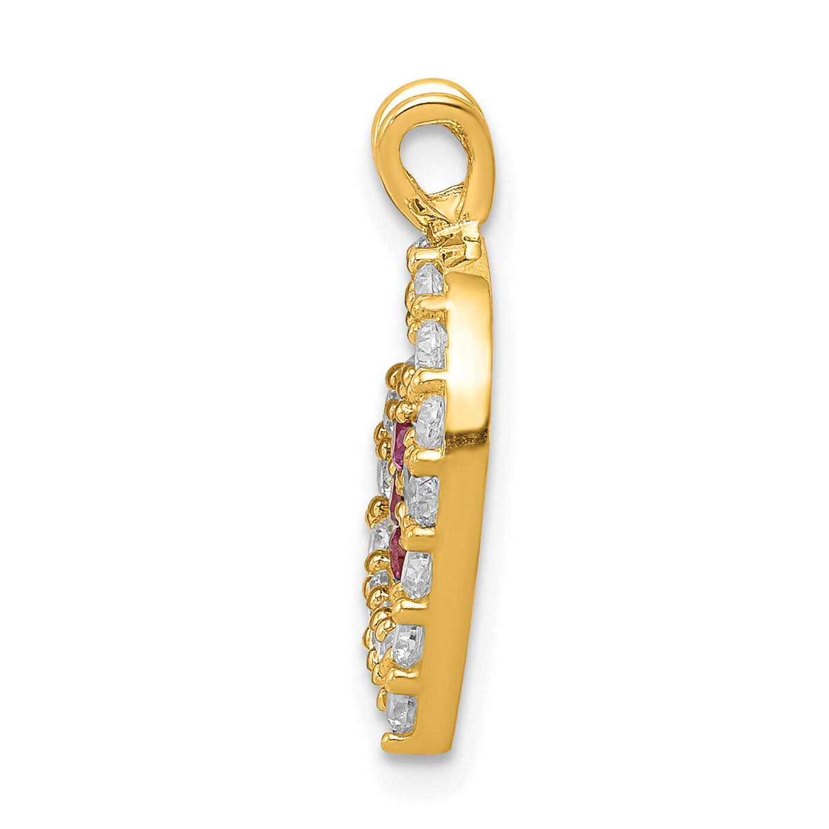 10k CZ Heart & Flower Pendant-10C920