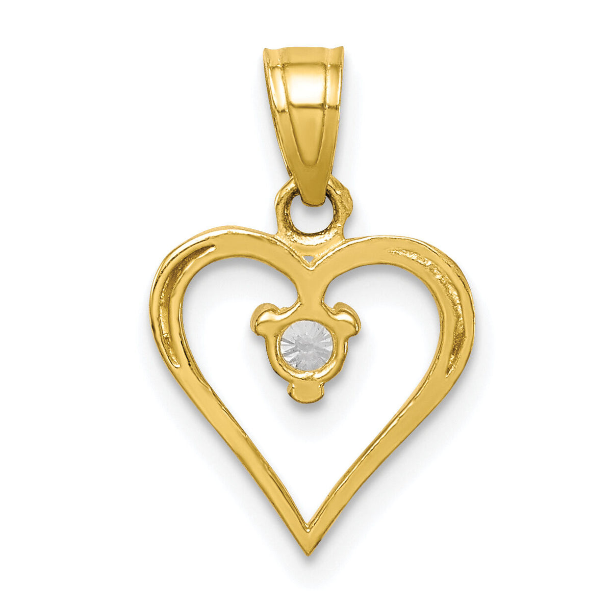 10k CZ Heart Charm-10C922